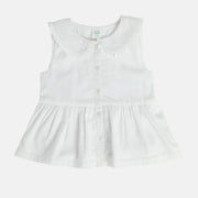 Girl White Woven Top