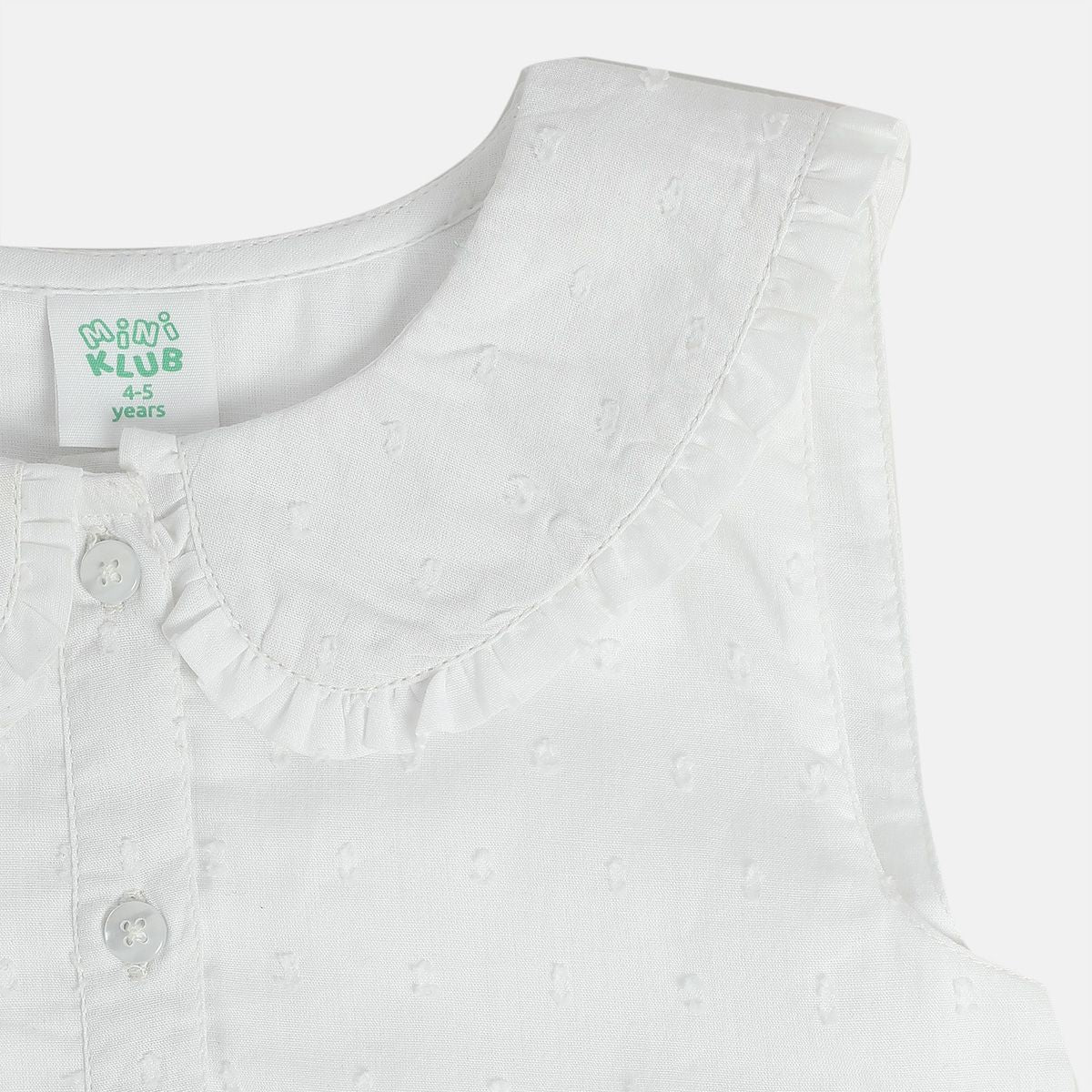 Girl White Woven Top