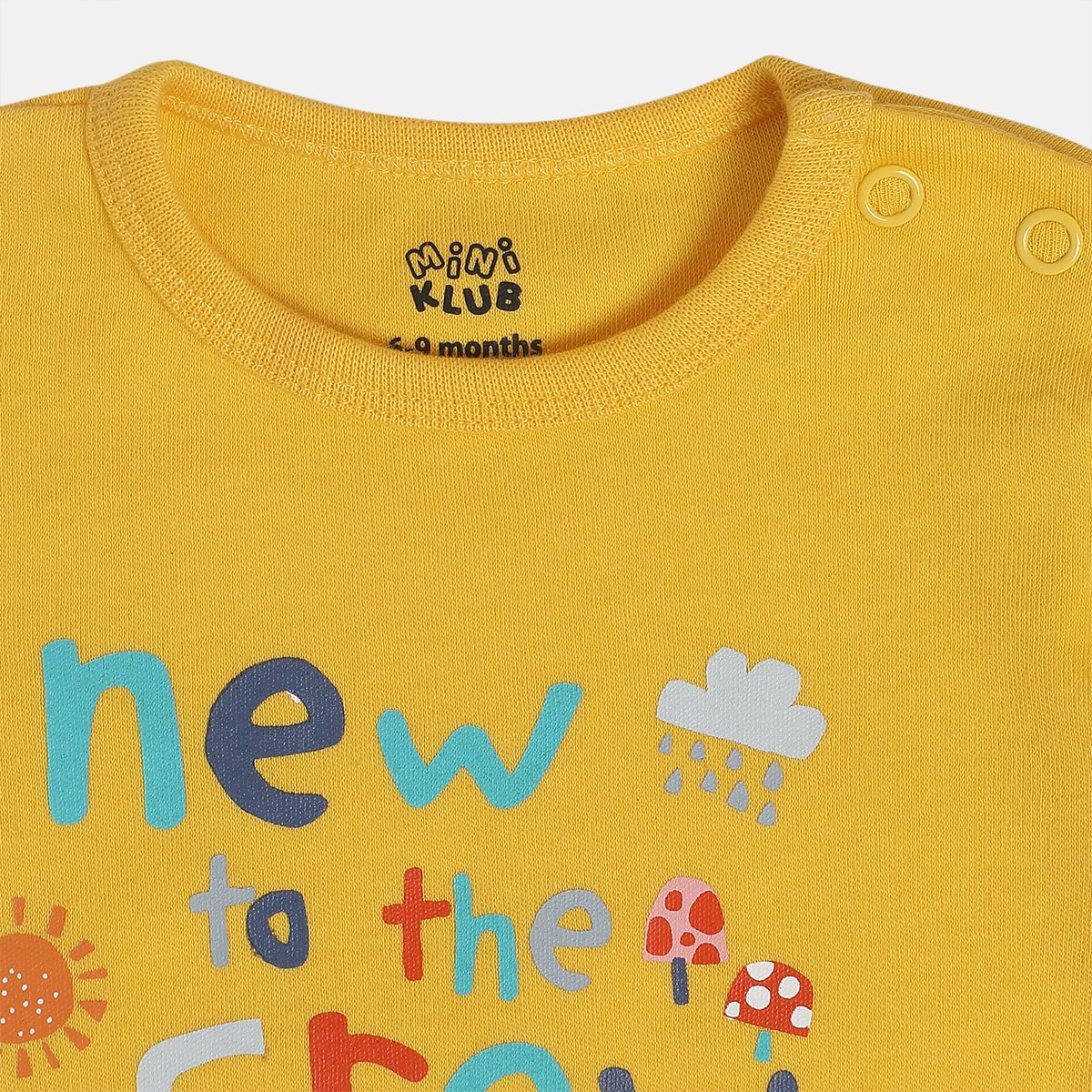 Baby Unisex Mustard Yellow Cotton Animal Graphic Printed Bodysuit Regular Fit Everyday Wear