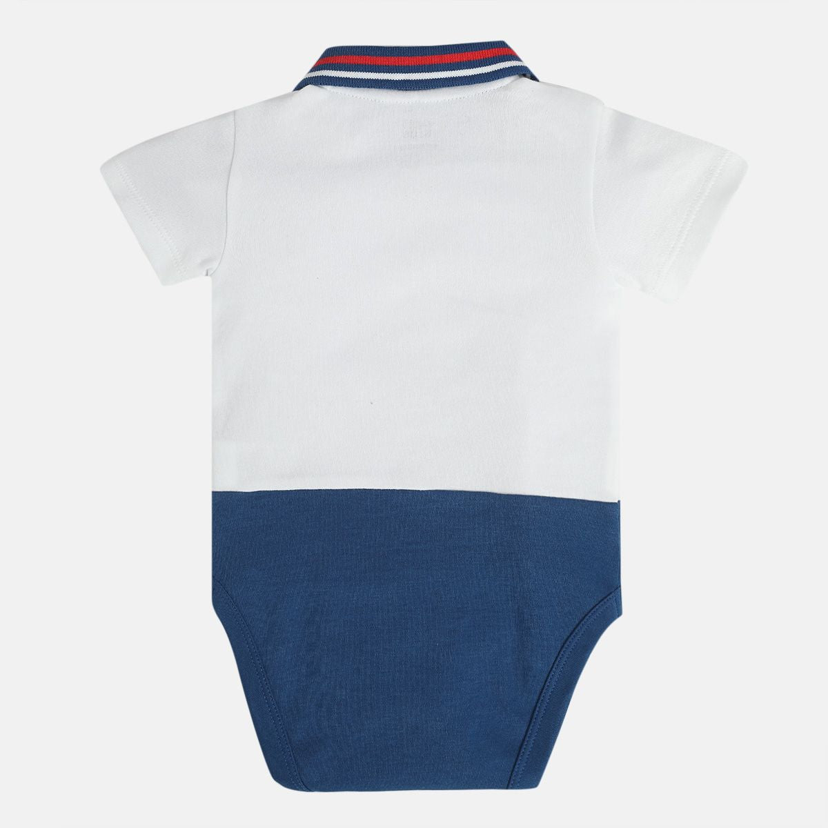 Boys White/Blue Short Sleeve Body Suit