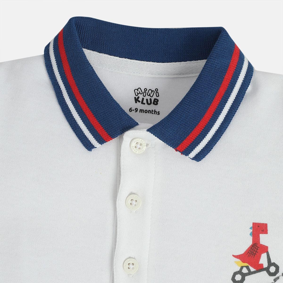 Boys White/Blue Short Sleeve Body Suit