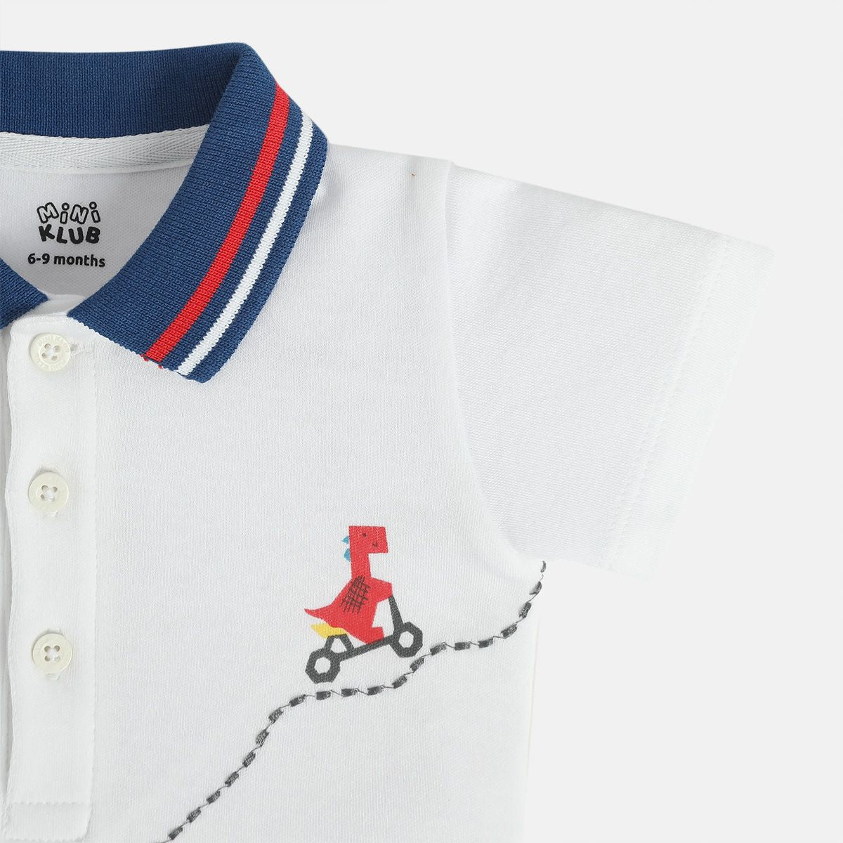 Boys White/Blue Short Sleeve Body Suit