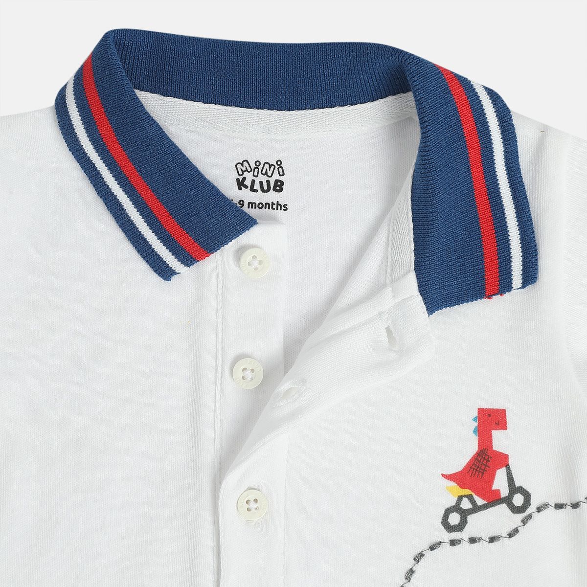 Boys White/Blue Short Sleeve Body Suit