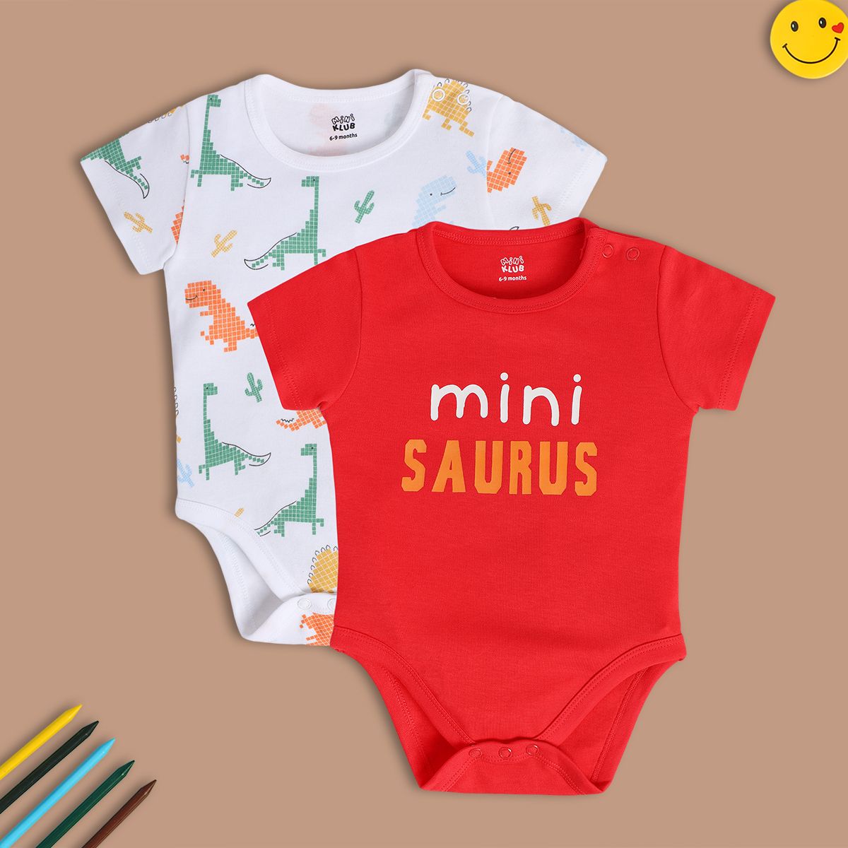 Boys Multicolor Pack Of 2 Body Suit