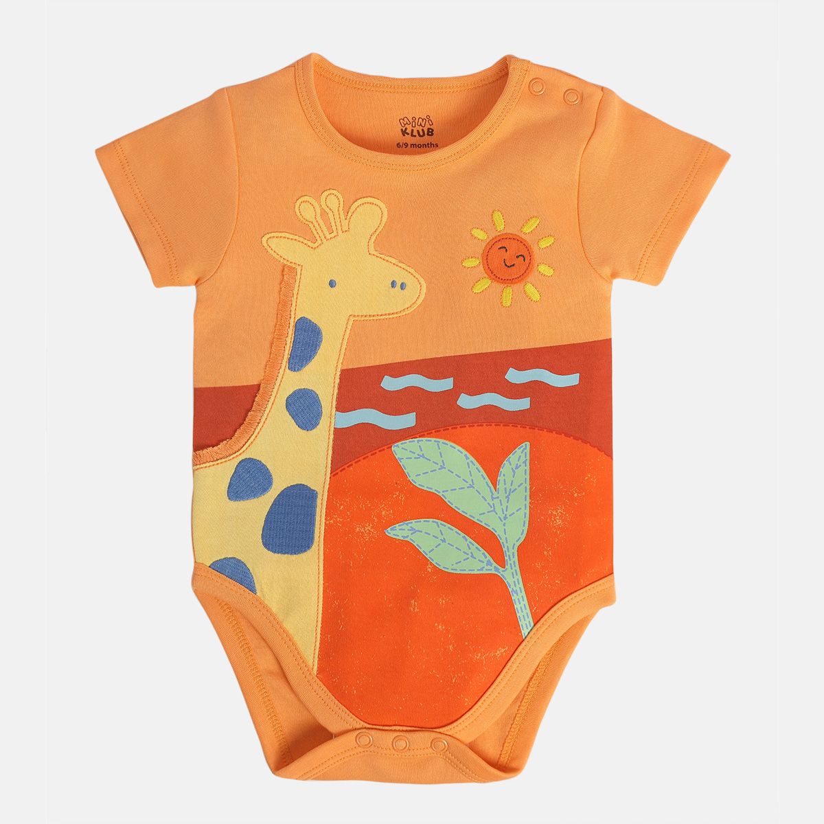 Boys Orange Pack Of 1 Body Suit