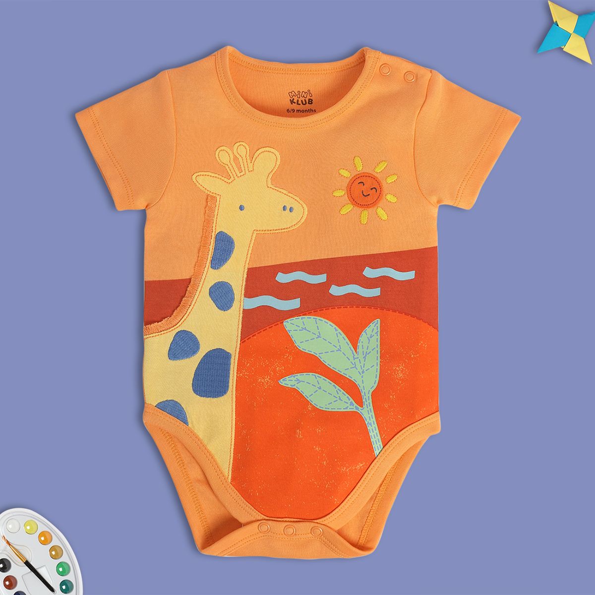 Boys Orange Short Sleeve Body Suit