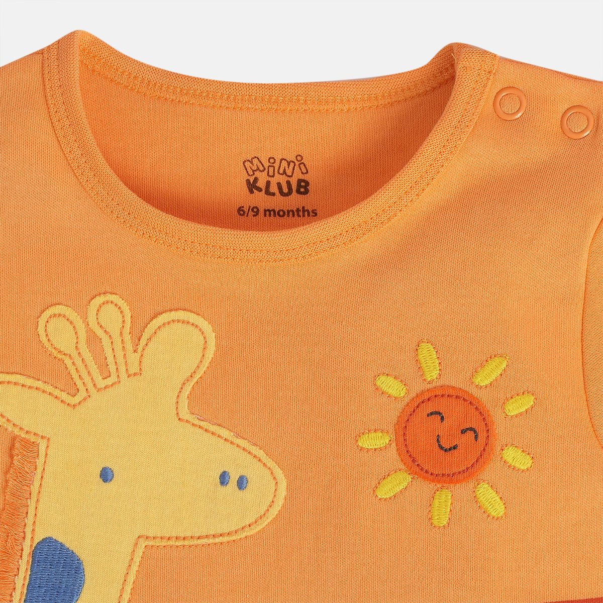 Boys Orange Short Sleeve Body Suit