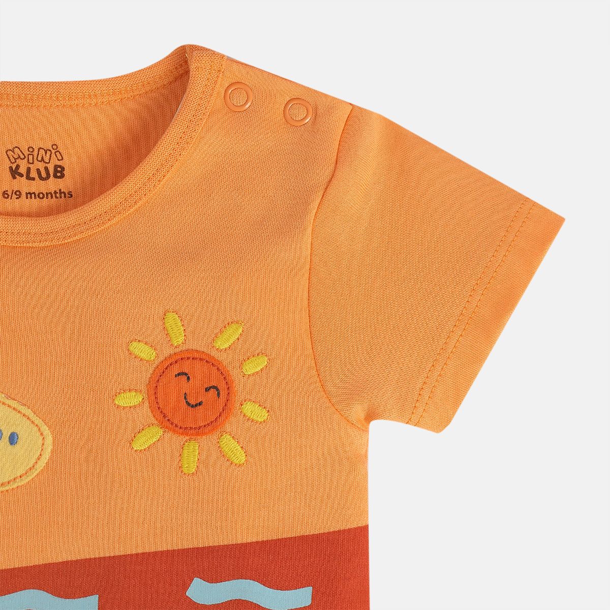 Boys Orange Short Sleeve Body Suit