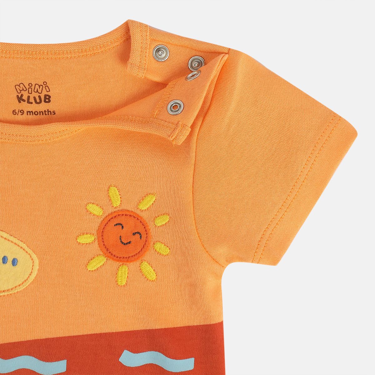 Boys Orange Short Sleeve Body Suit