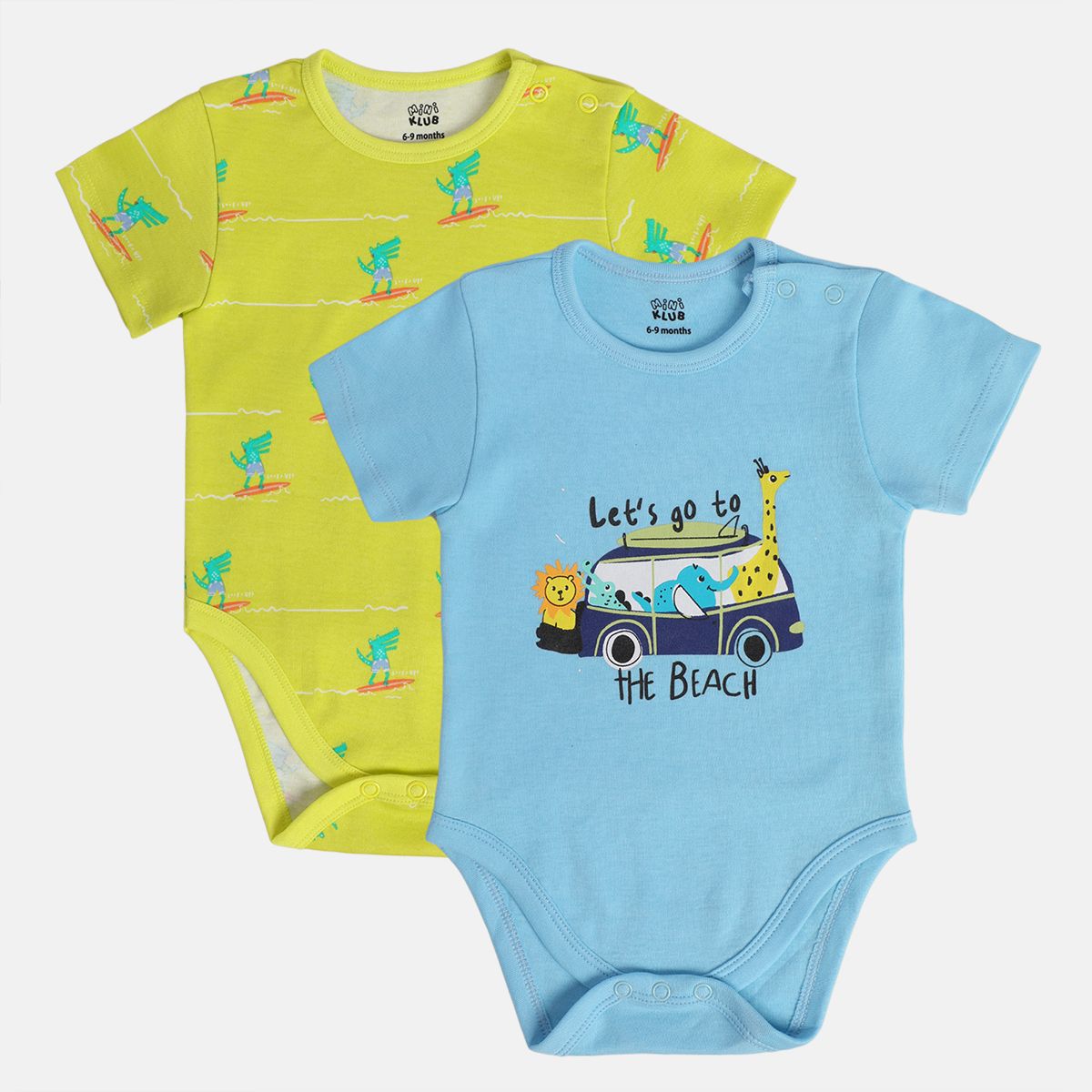 Boys Multicolor Pack Of 2 Body Suit