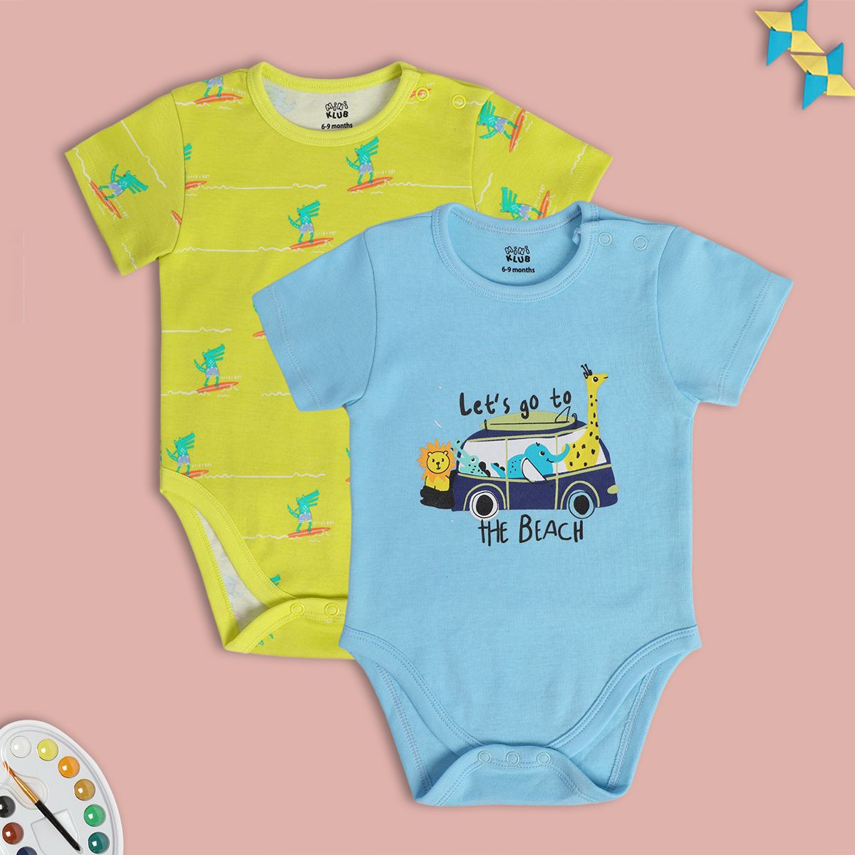 Boys Multicolor Pack Of 2 Body Suit