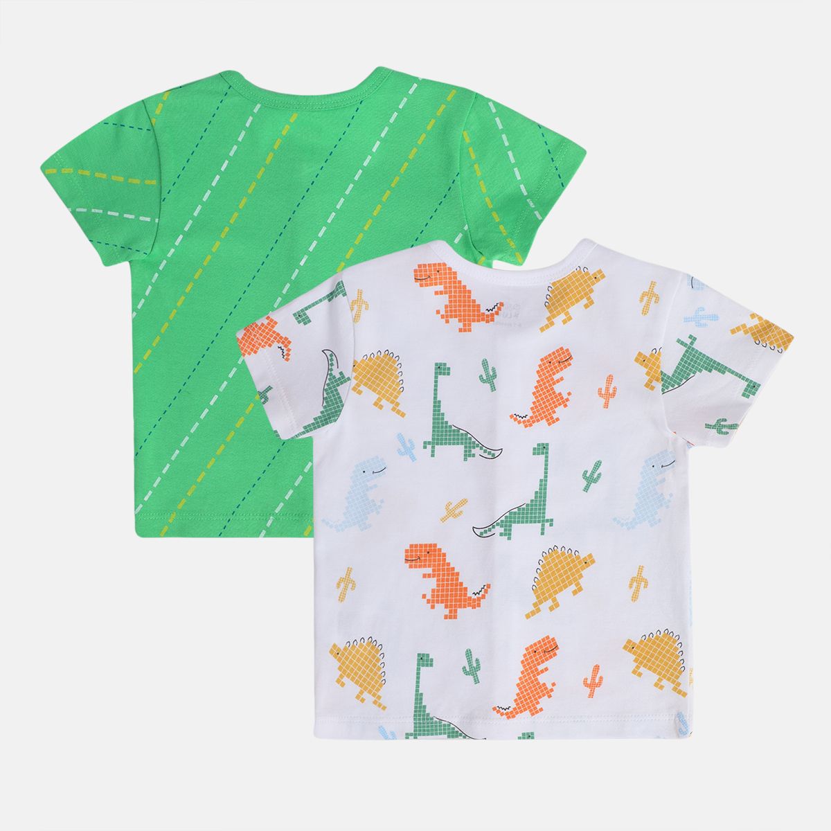Boys White/Green Short Sleeve Front Open Vest