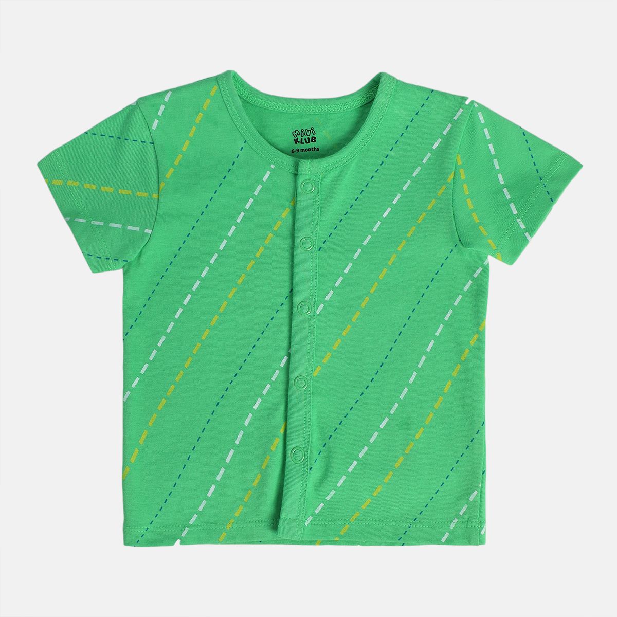 Boys White/Green Short Sleeve Front Open Vest