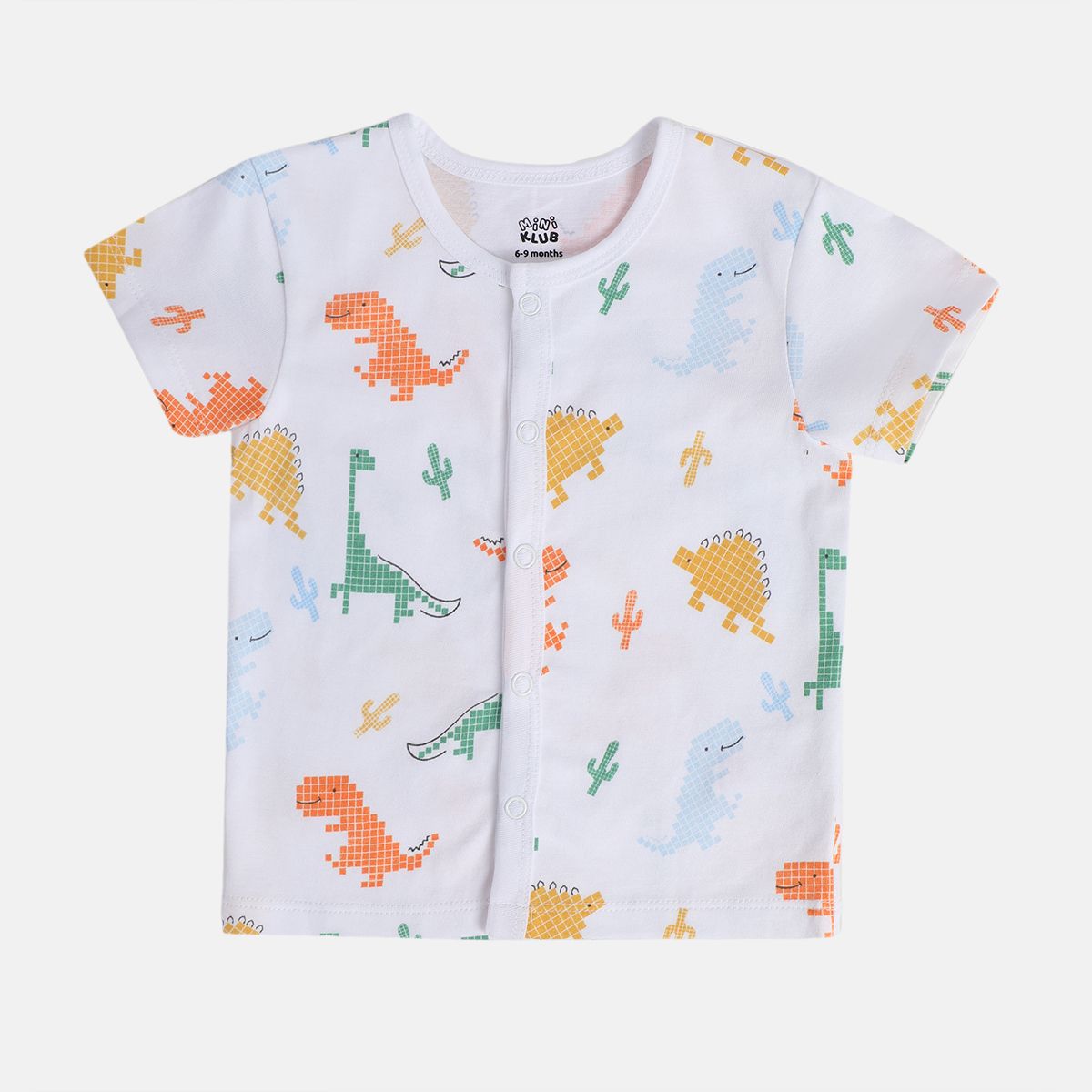 Boys White/Green Short Sleeve Front Open Vest