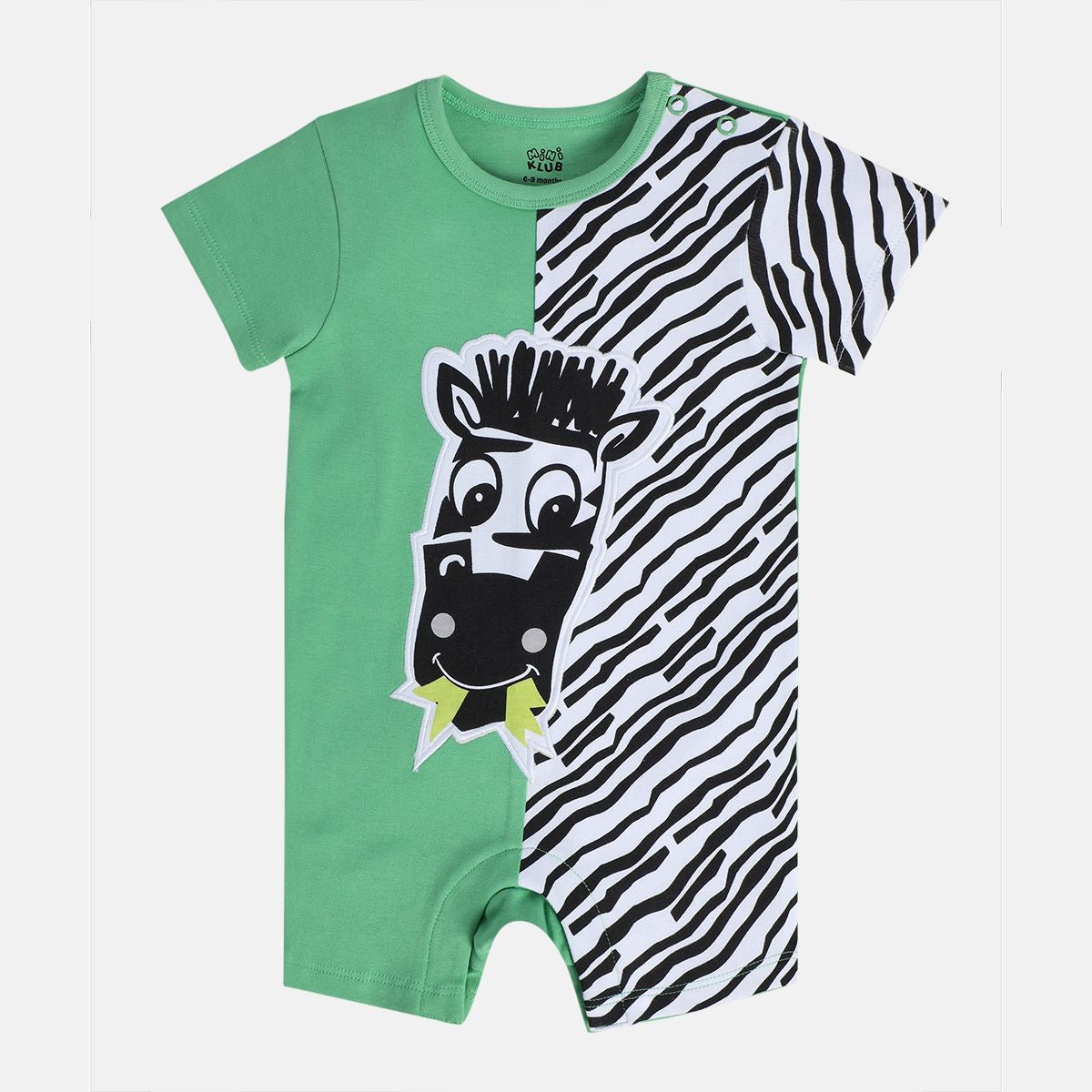 Boys Green Short Sleeve Romper