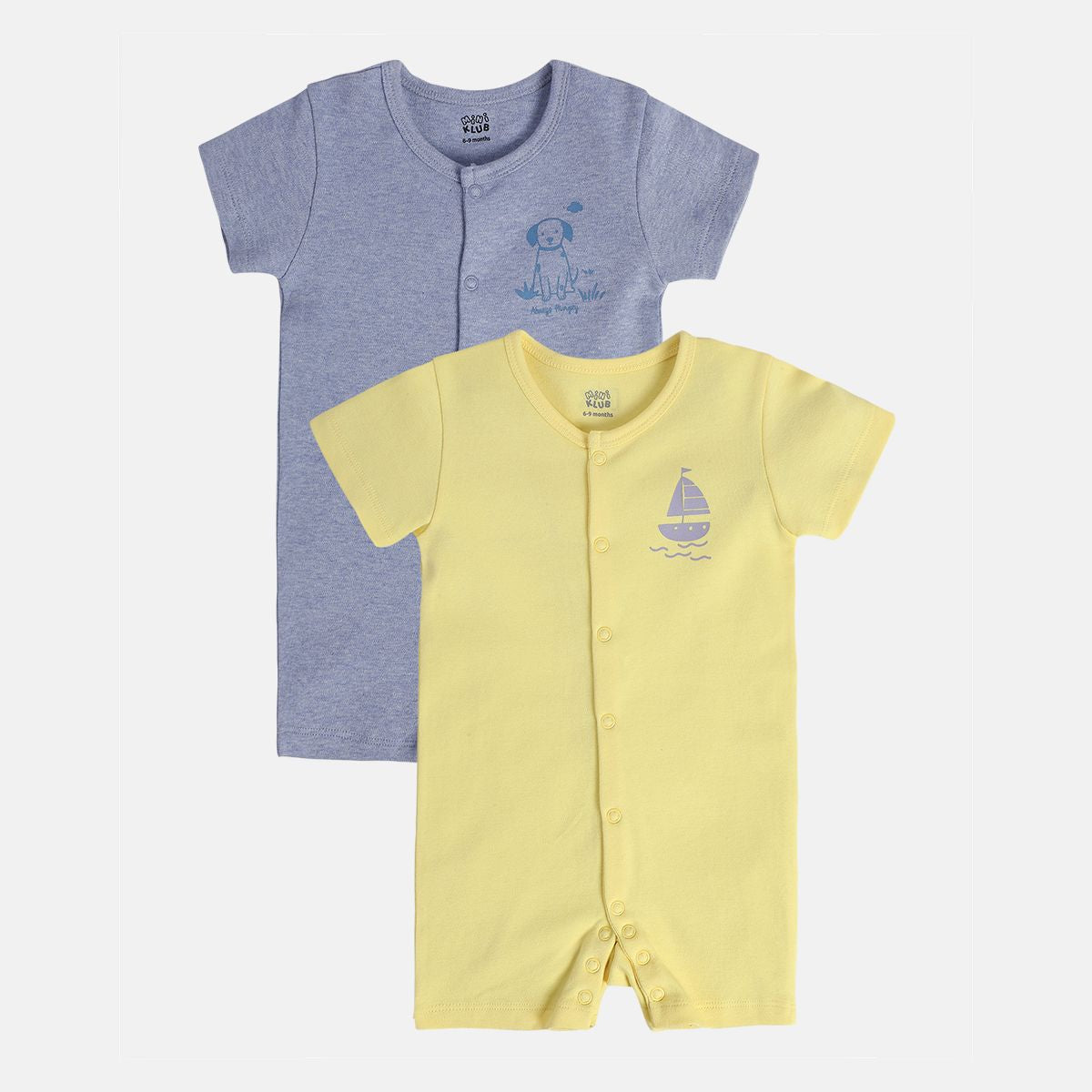 Boys Multicolor Pack Of 2 Romper