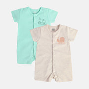 Boys Multi Front Open Short Sleeve Romper