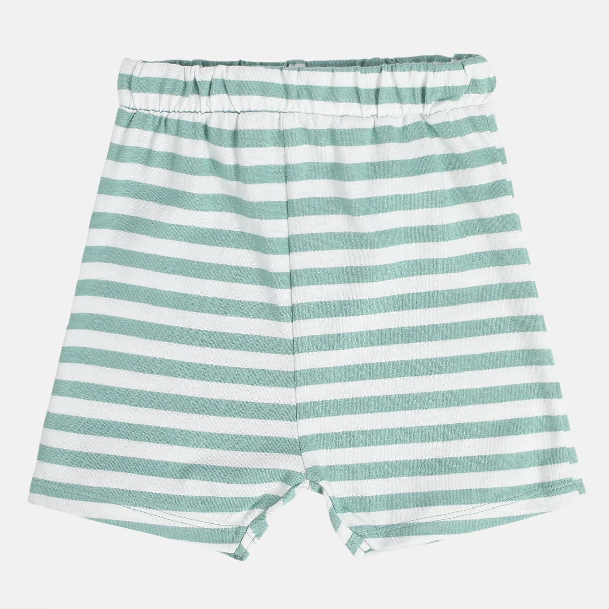 Baby Boys Aqua Blue, White and Sage Green Cotton Shorts Pack of 2 Regular Fit Everyday Wear