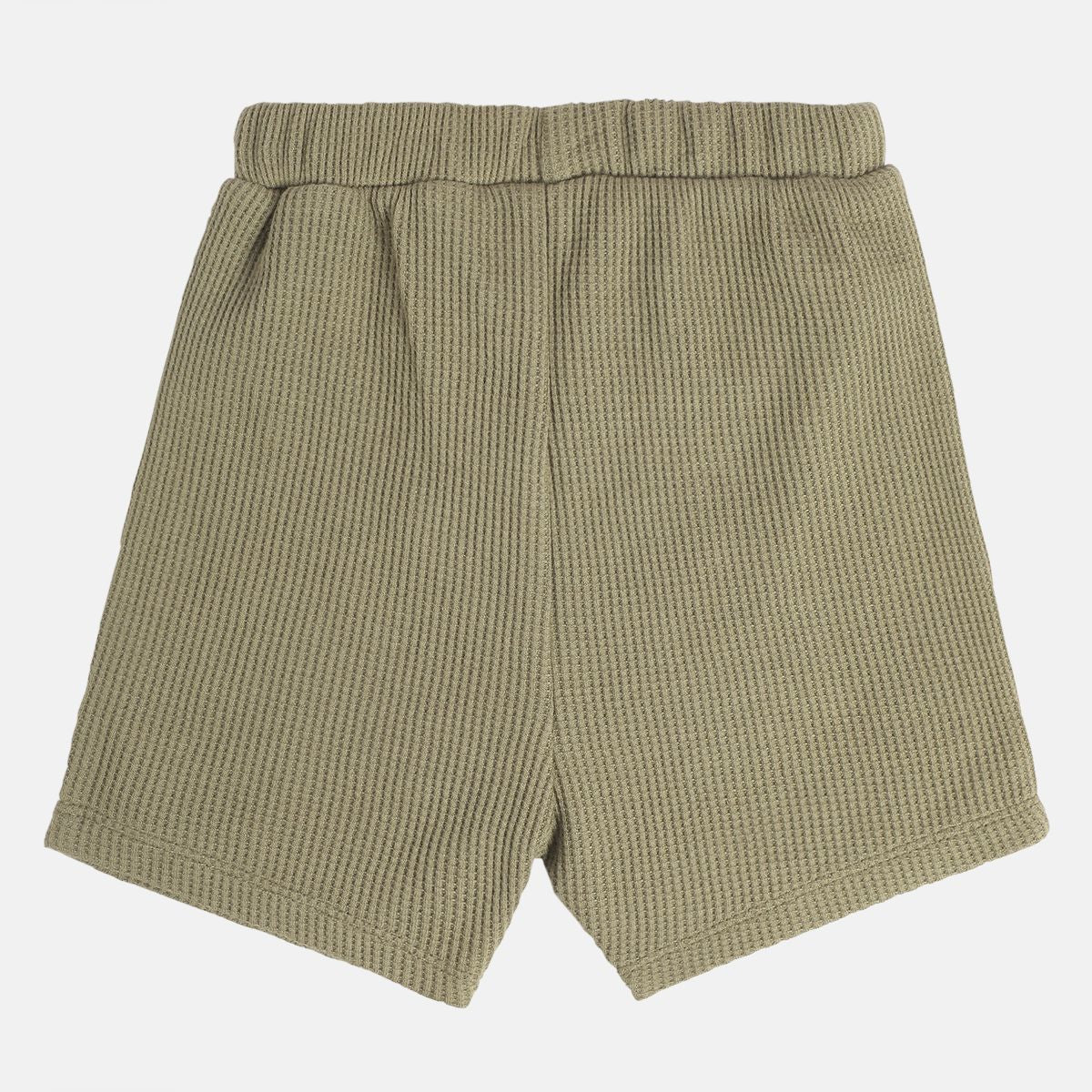Baby Boys Dusty Blue and Olive Green Cotton Blend Knit Shorts Pack of 2 Regular Fit Everyday Wear
