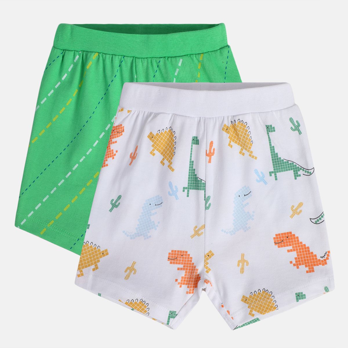 Boys White/Green Shorts