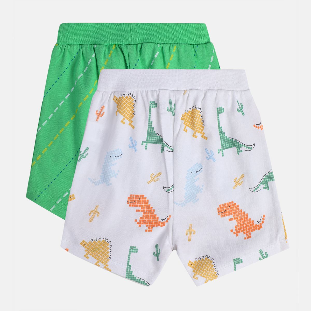 Boys White/Green Shorts