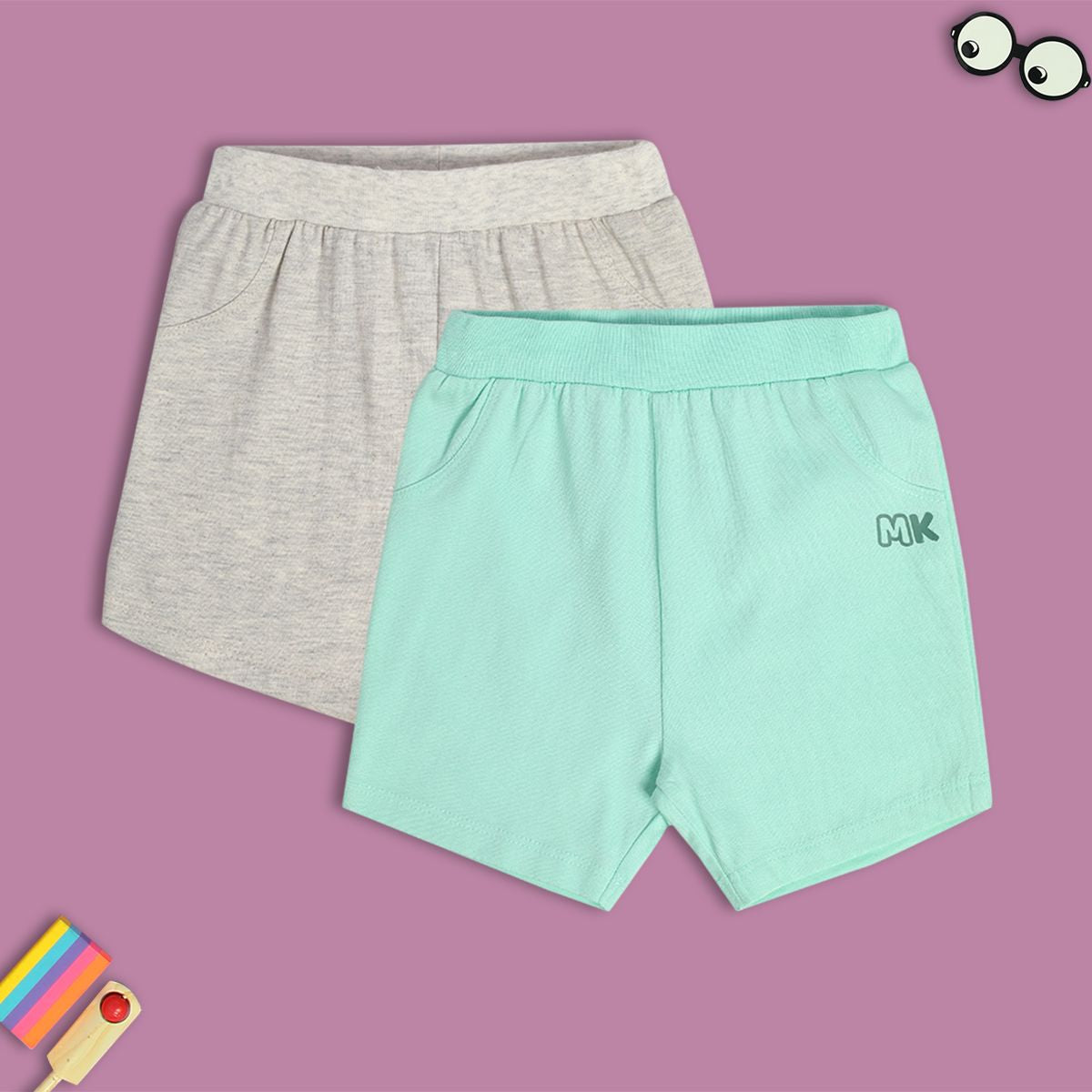 Boys Multicolor Pack Of 2 Shorts