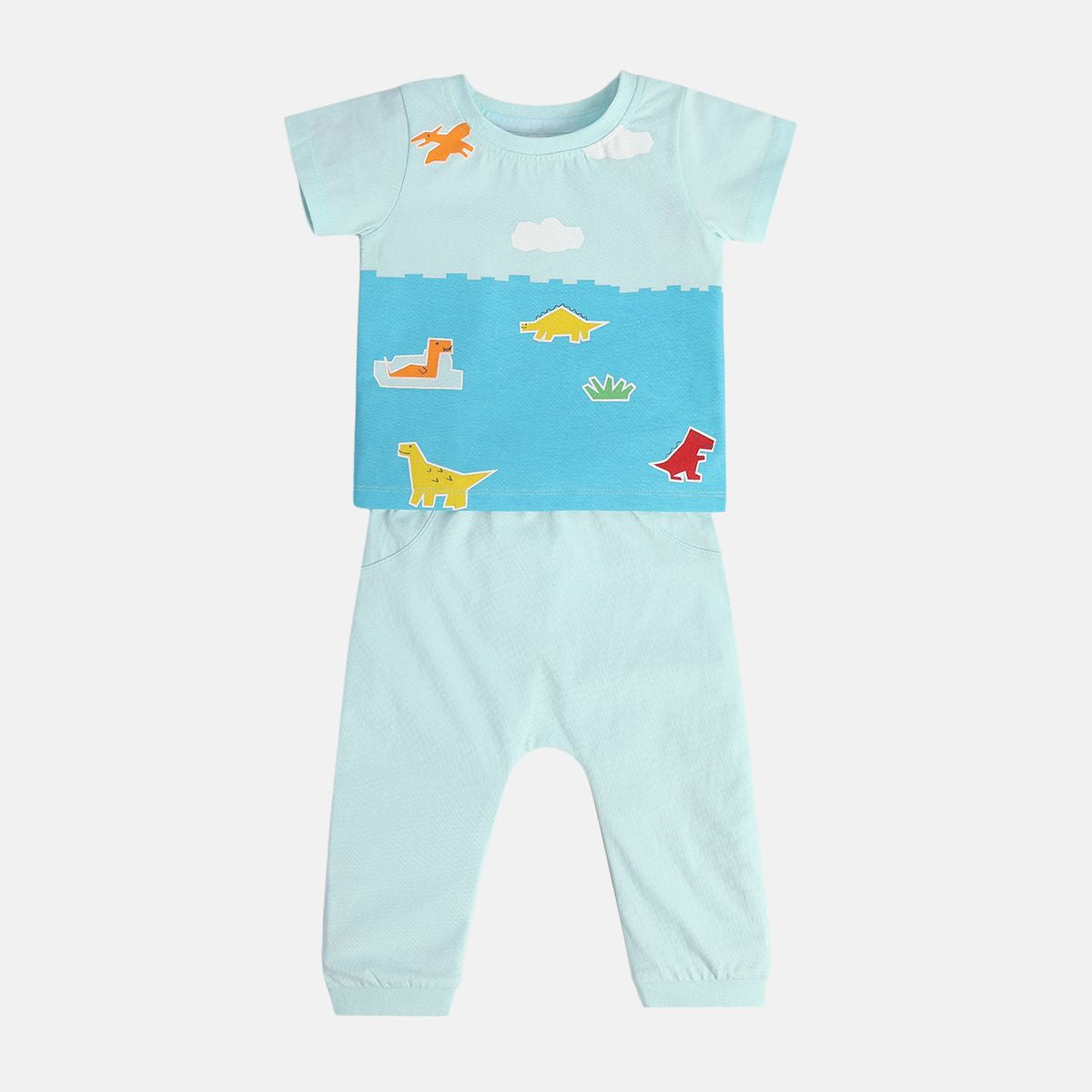 Boys Blue Short Sleeve Top And Bottom