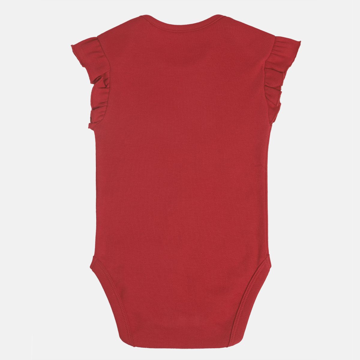 Baby Girls Text Print Romper, Red
