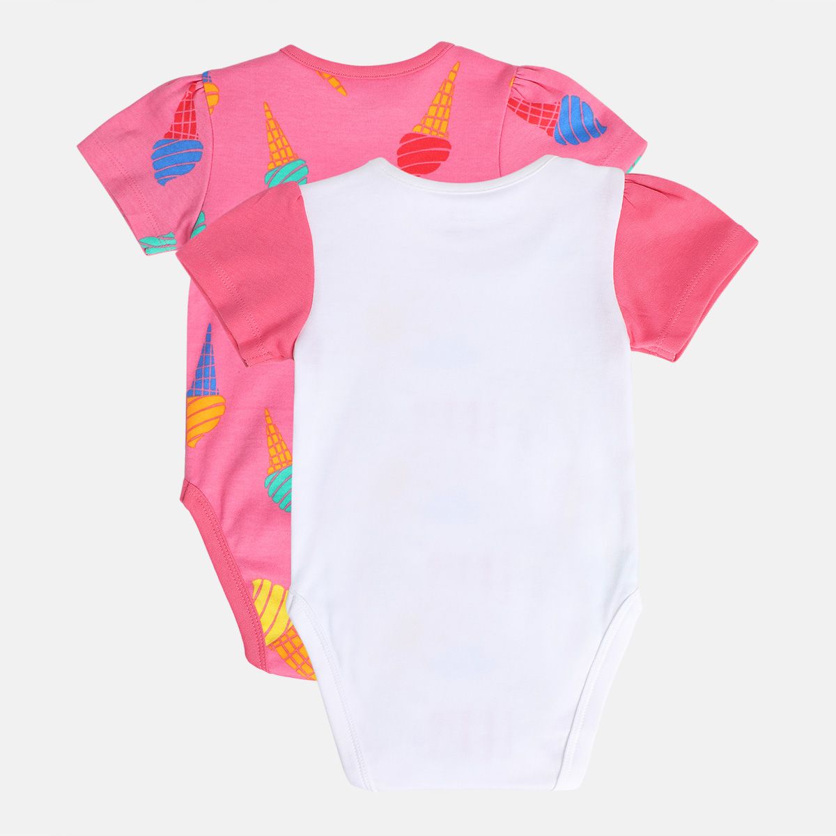 Girls Multicolor Pack Of 2 Body Suit