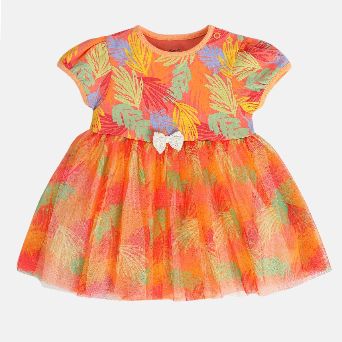 Girls Orange Pack Of 1 Body Suit