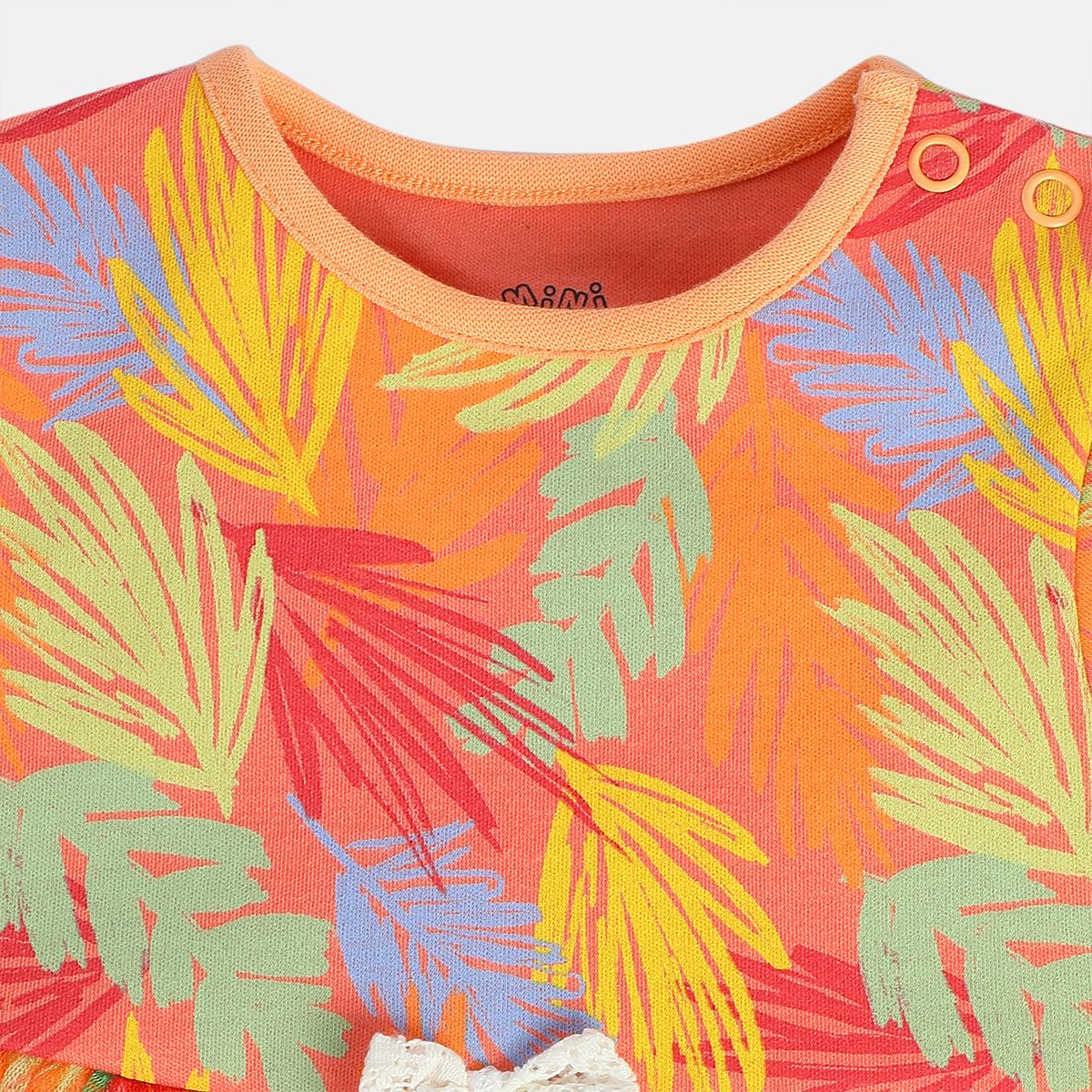 Girls Orange Pack Of 1 Body Suit