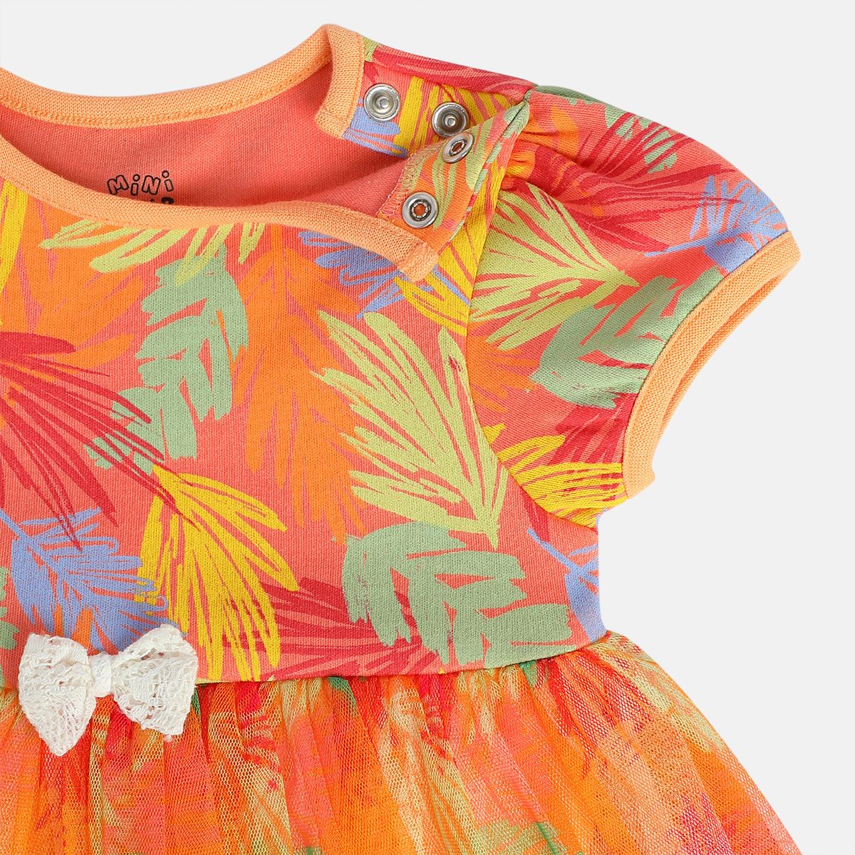Girls Orange Pack Of 1 Body Suit