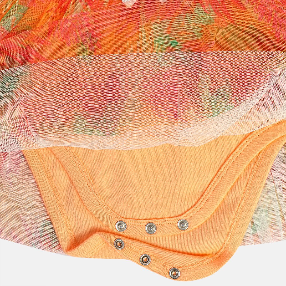 Girls Orange Pack Of 1 Body Suit