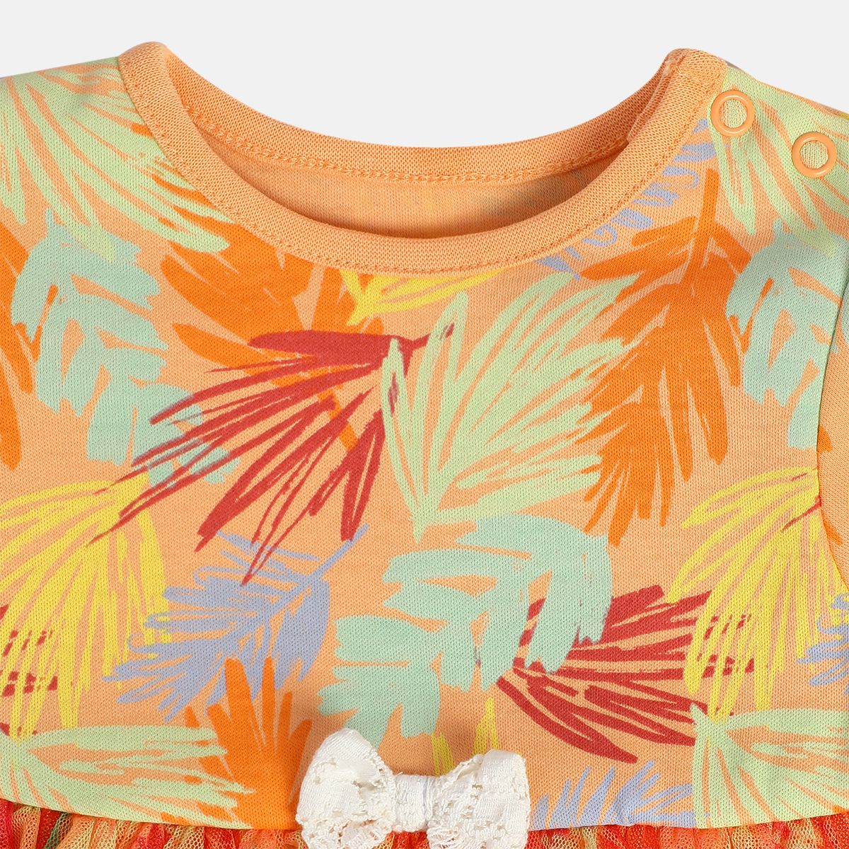 Girls Orange Pack Of 1 Body Suit