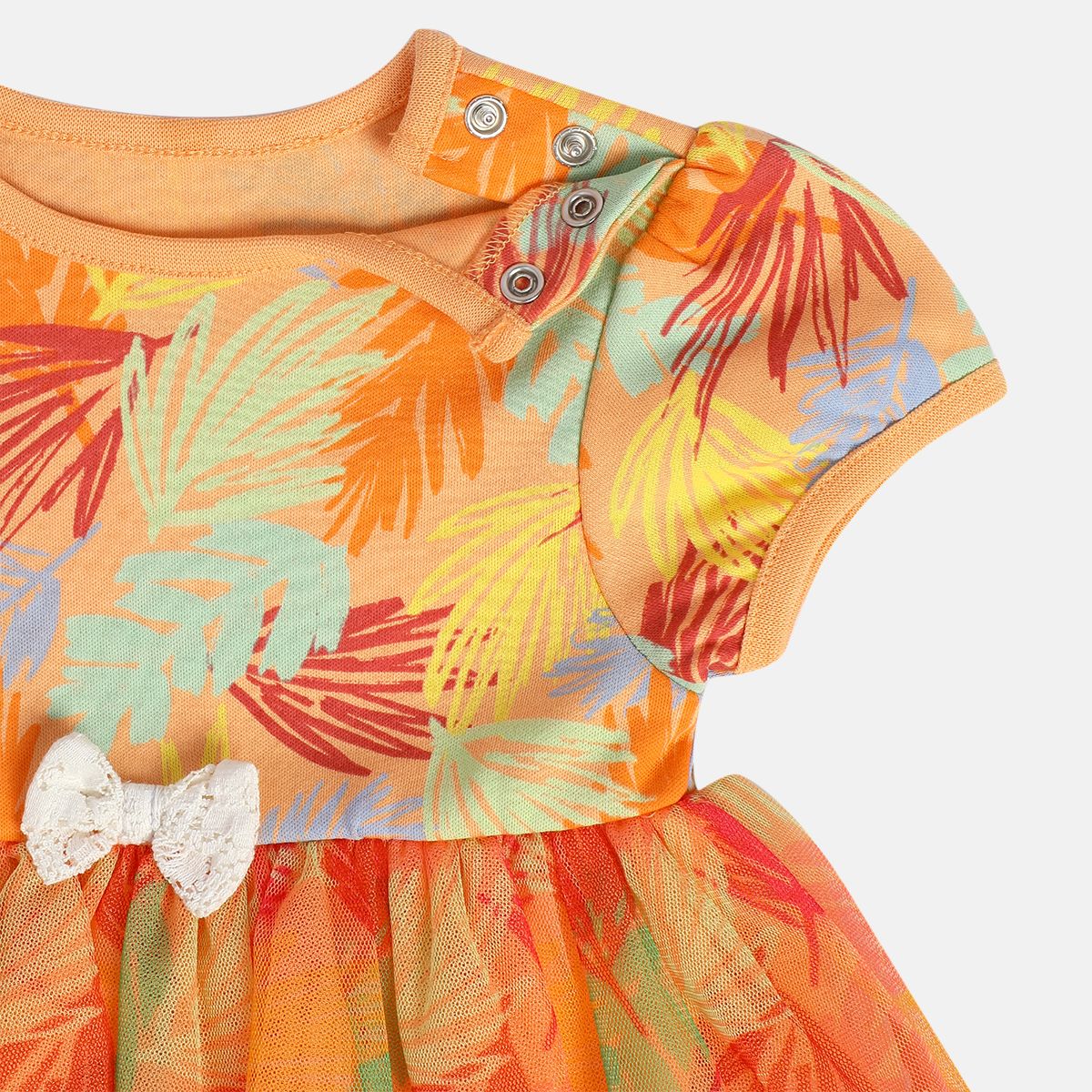 Girls Orange Pack Of 1 Body Suit