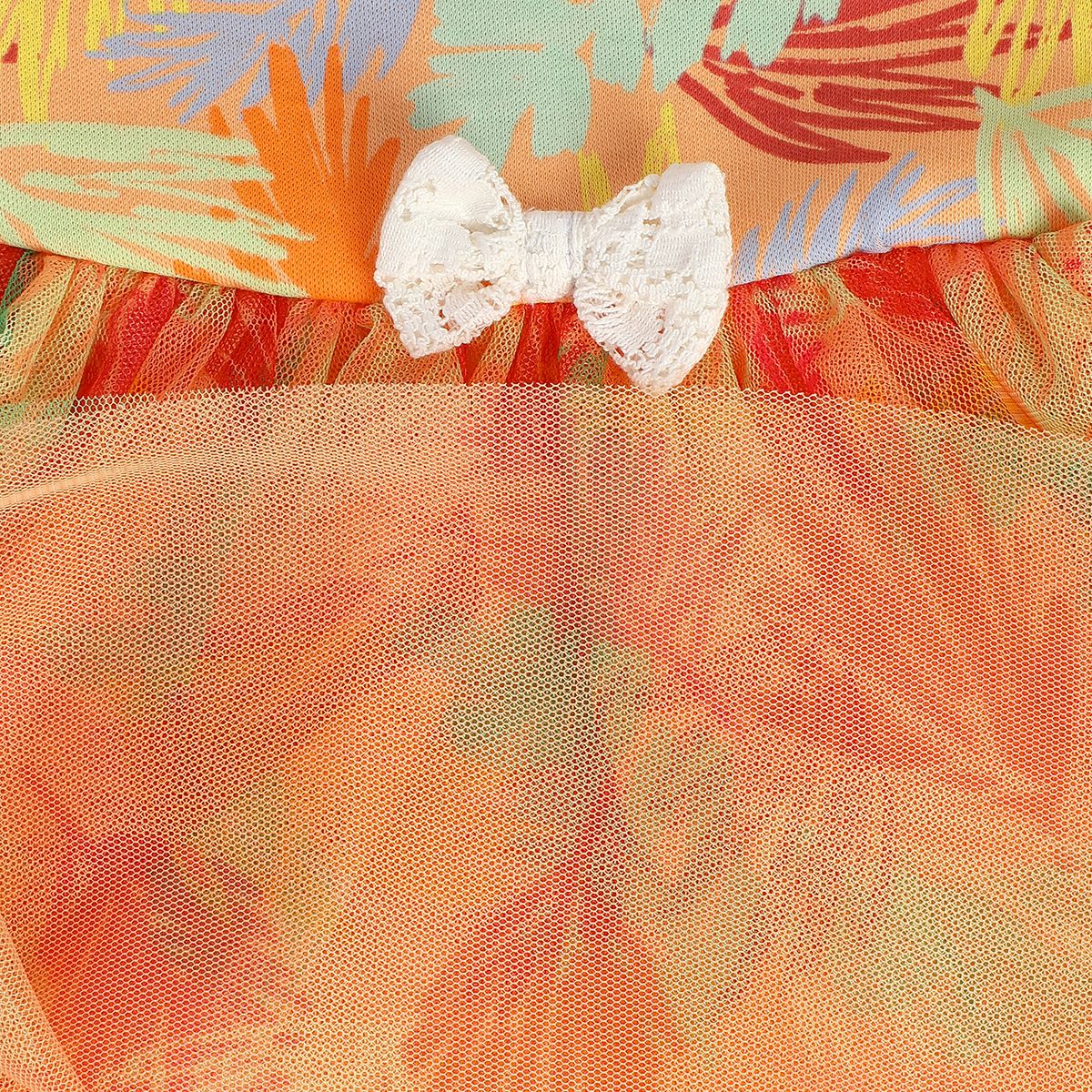 Girls Orange Pack Of 1 Body Suit