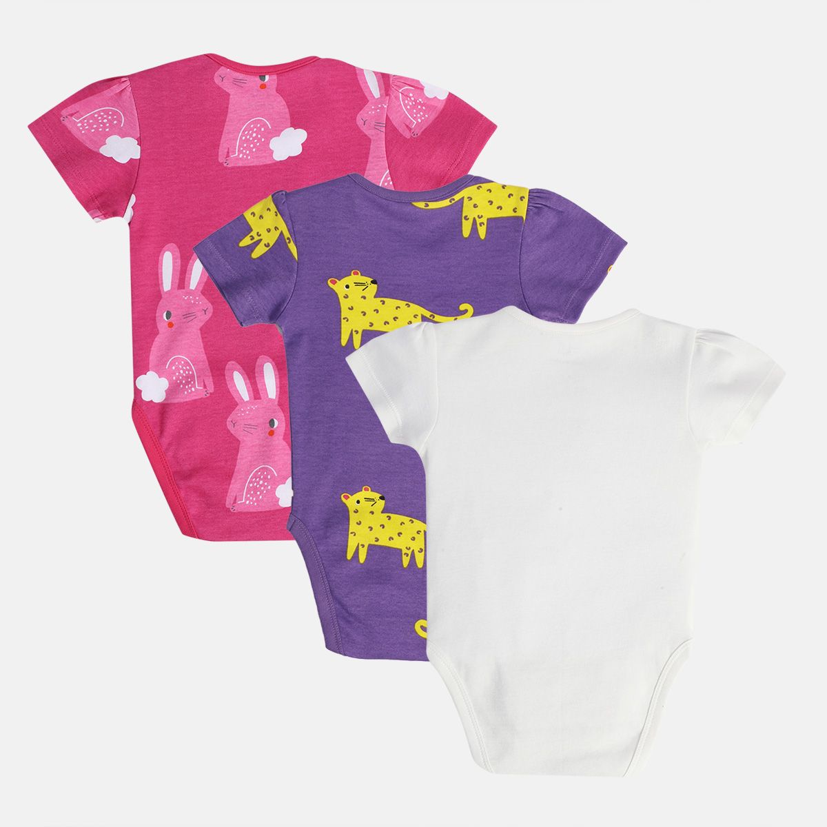 Girls Multicolor Pack Of 3 Body Suit