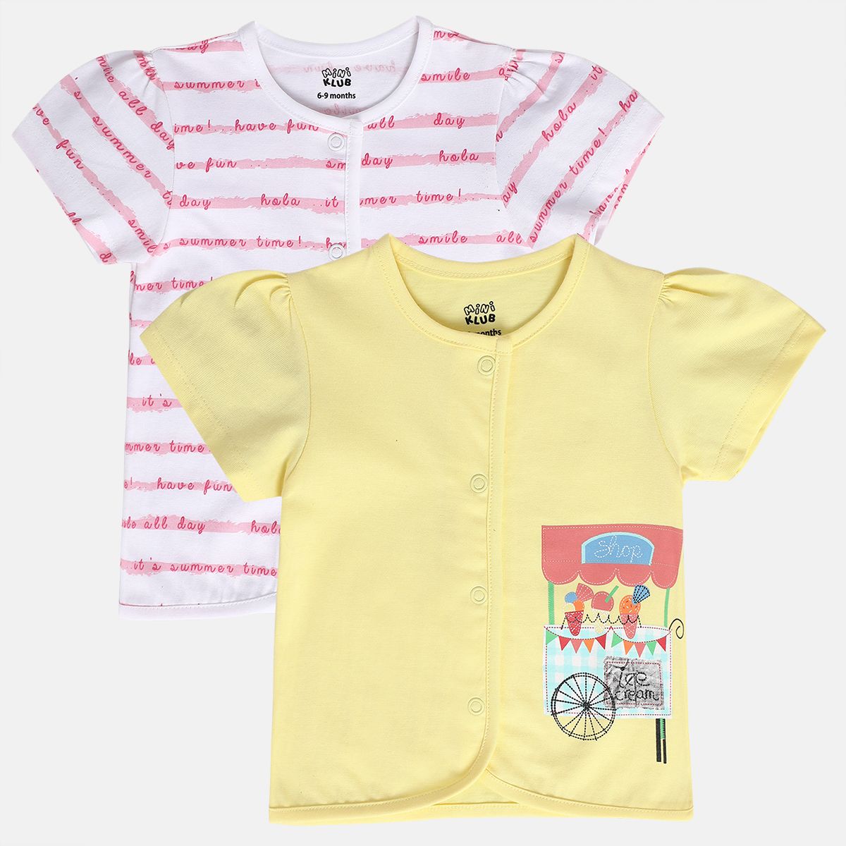 Girls White/Yellow Front Open Front Open Vest
