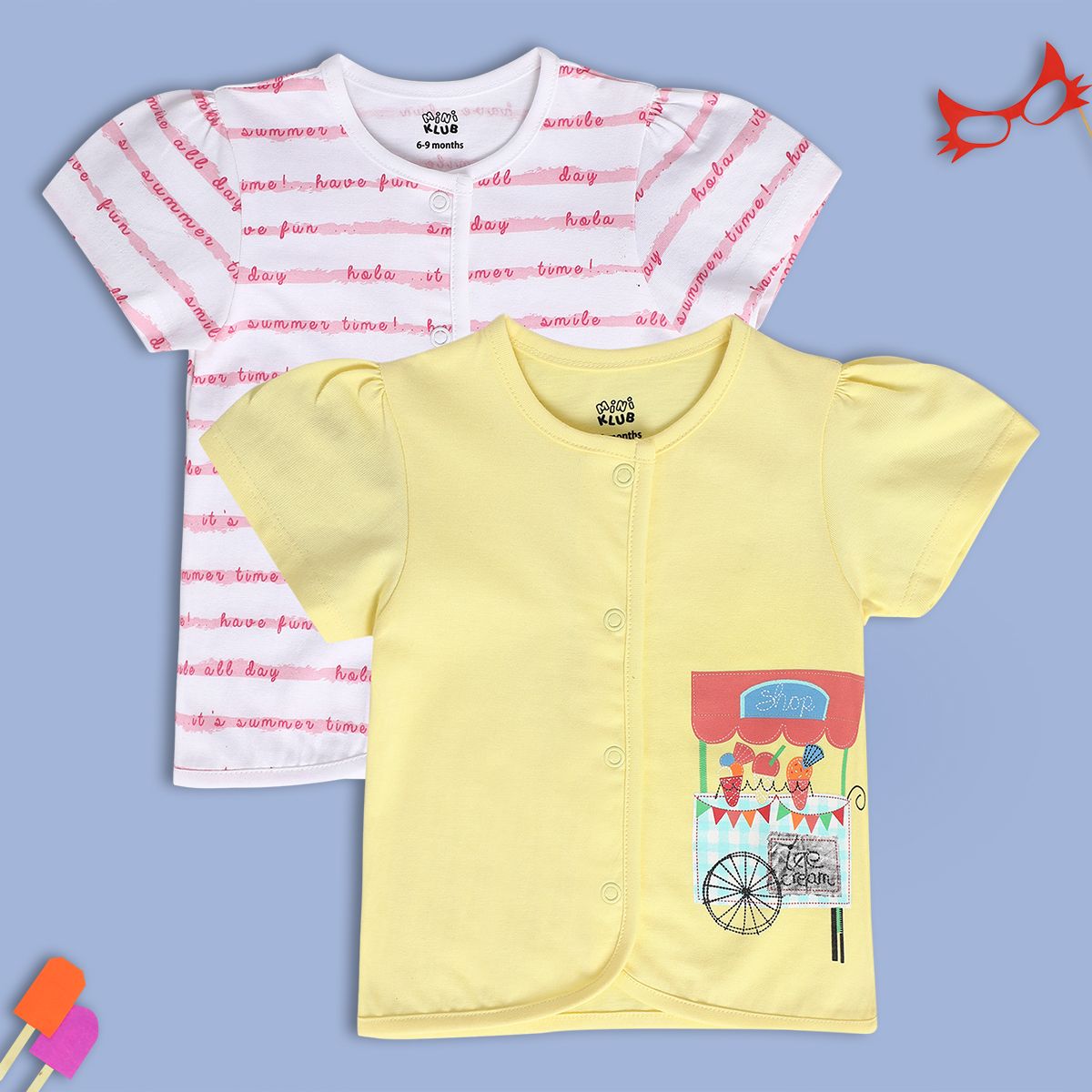 Girls White/Yellow Front Open Front Open Vest