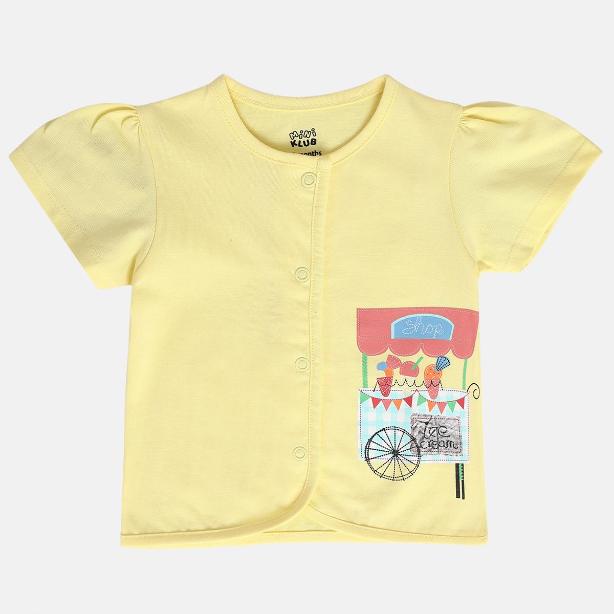 Girls White/Yellow Front Open Front Open Vest