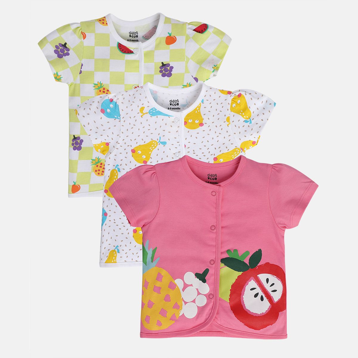 Girls Multicolor Pack Of 3 Front Open Vest