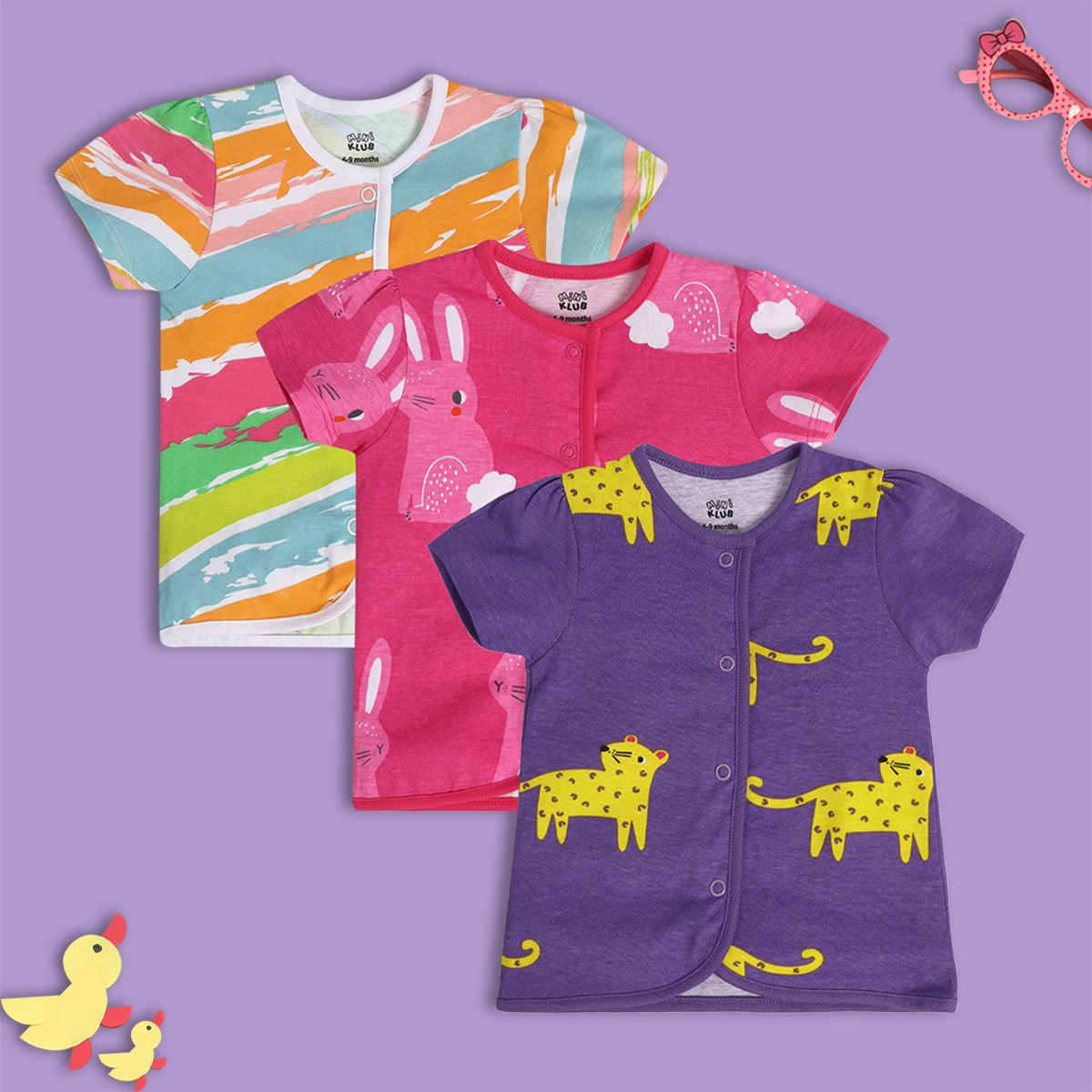 Girls White/Pink/Purple Front Open Front Open Vest