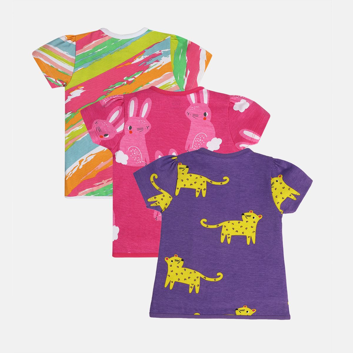 Girls Multicolor Pack Of 3 Front Open Vest