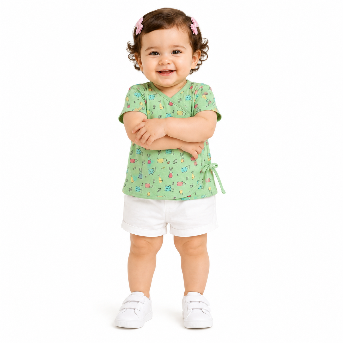 Girls Multicolor Pack Of 3 Front Open Vest