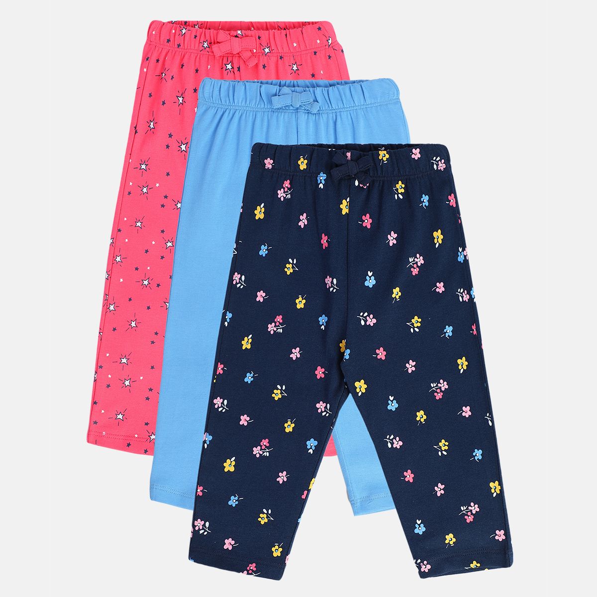 Girls Multicolor Pack Of 3 Knit Bottom