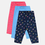 Girls Multicolor Pack Of 3 Knit Bottom