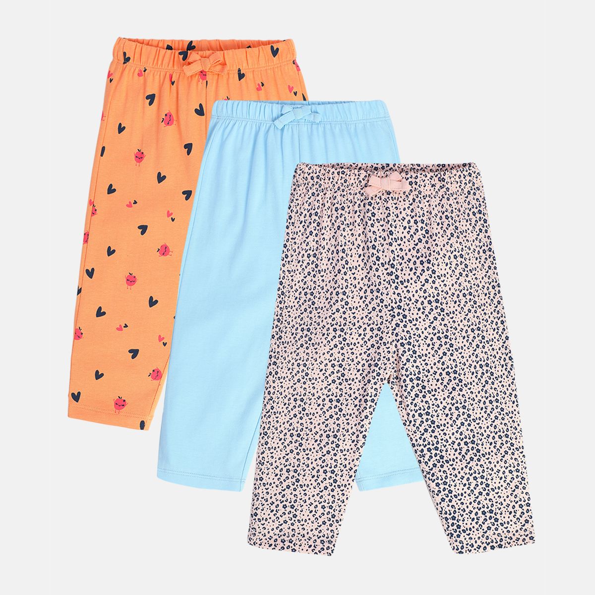 Girls Multicolor Pack Of 3 Knit Bottom