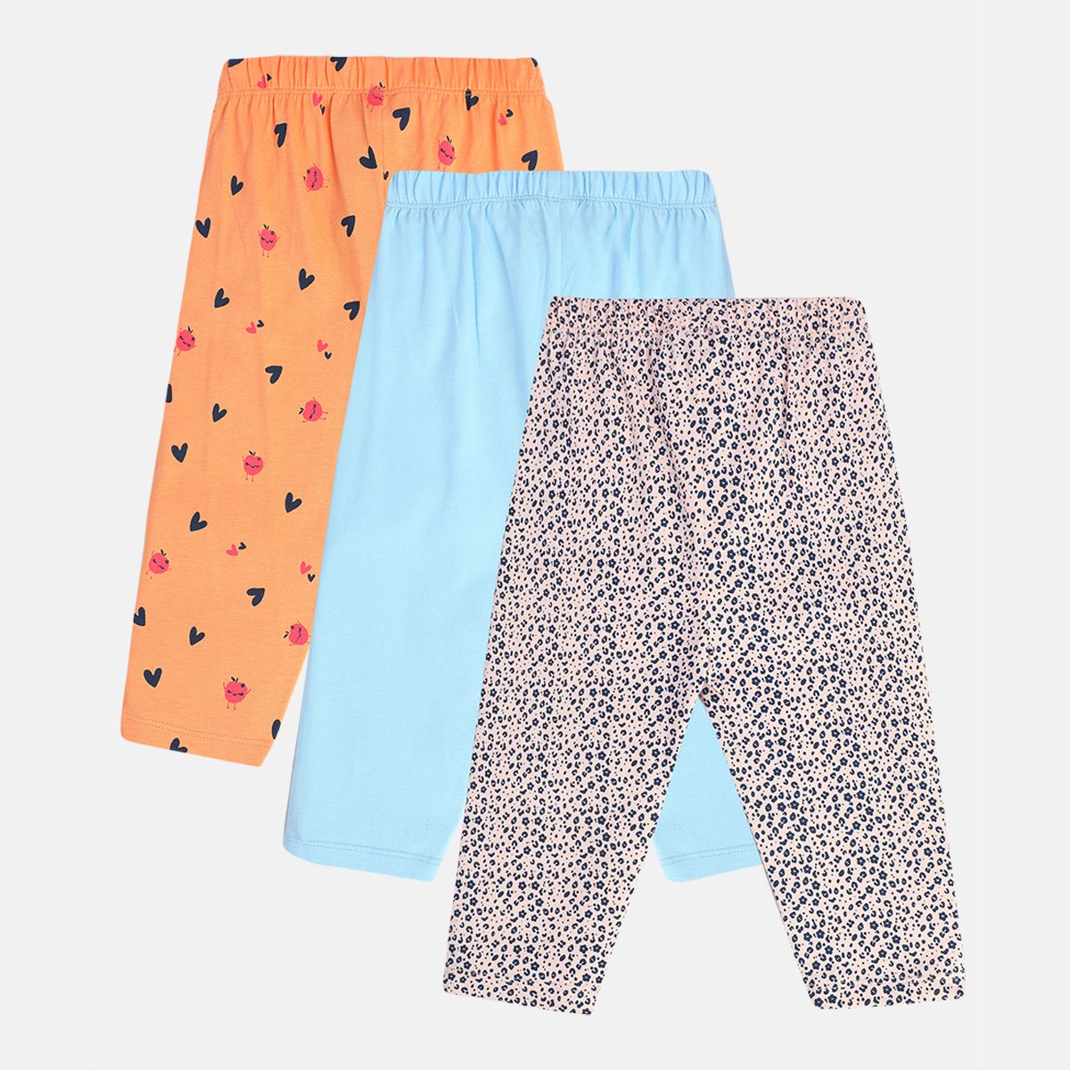 Girls Multicolor Pack Of 3 Knit Bottom