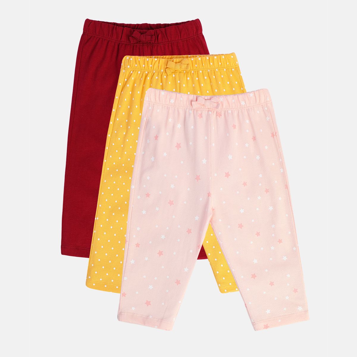 Girls Multicolor Pack Of 3 Knit Bottom