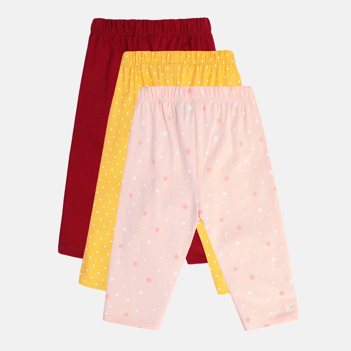Girls Multicolor Pack Of 3 Knit Bottom